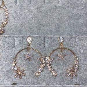 New handmade goldplated earrings w/ gems